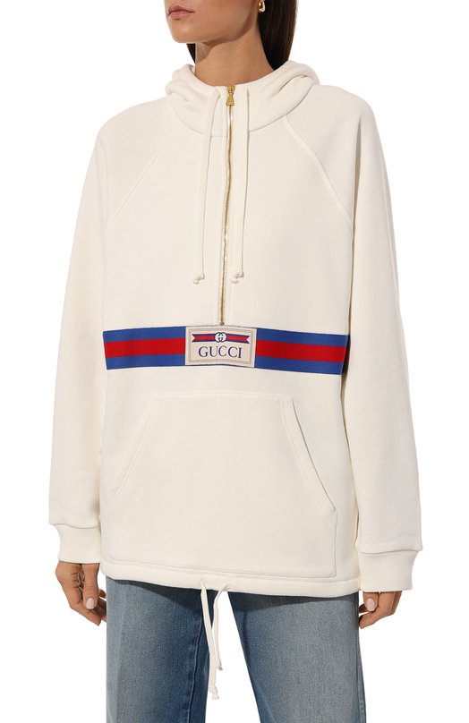 Хлопковое худи Gucci 644656/XJC3W Кремовый  644656/XJC3W Фото 3