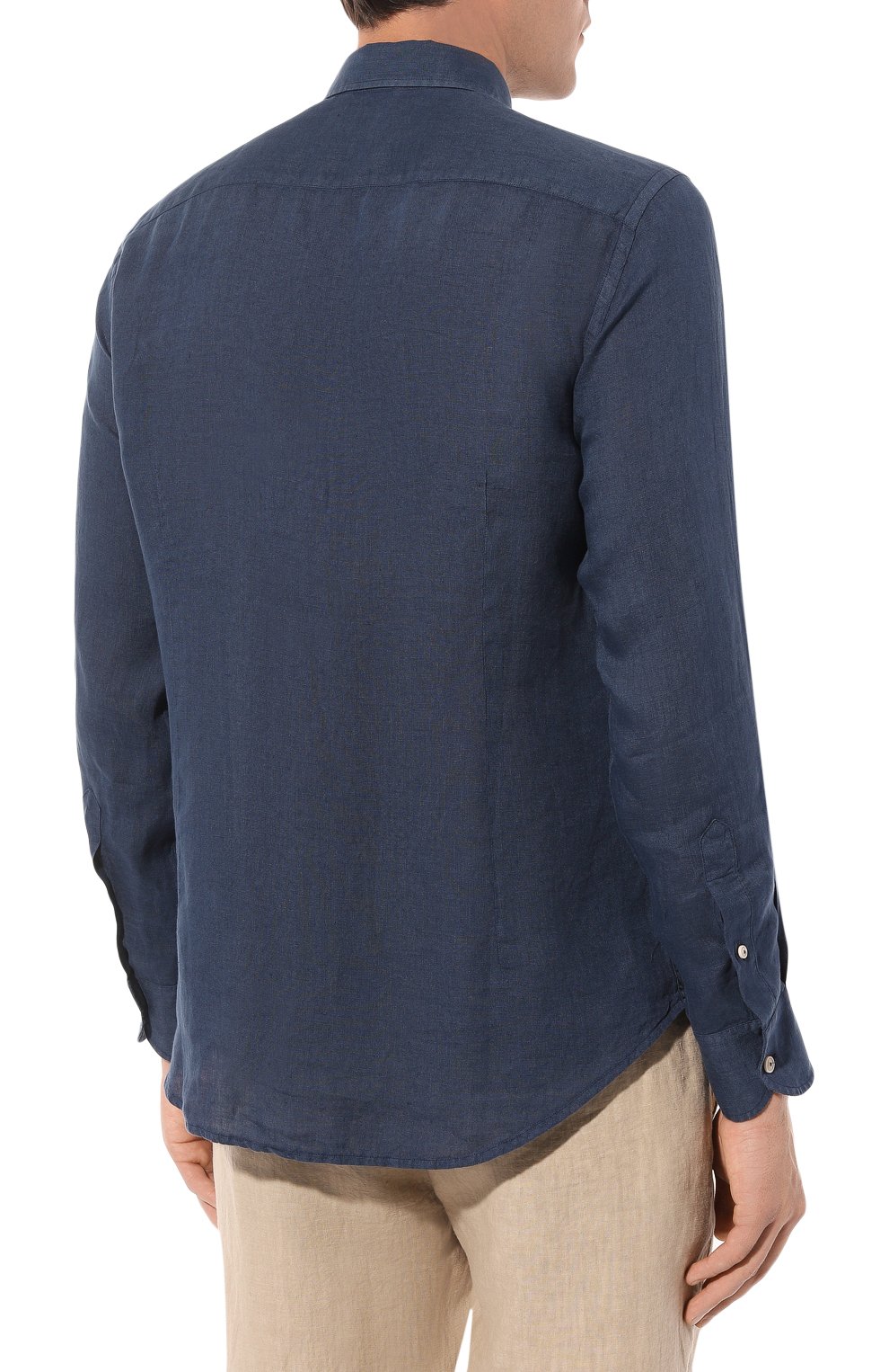 Льняная рубашка MC2 SAINT BARTH темно-синего цвета по цене 17950 руб., арт. STBM/PAMPL0NA/00194D, фото 4 Льняная рубашка MC2 SAINT BARTH, арт. STBM/PAMPL0NA/00194D, фото 4