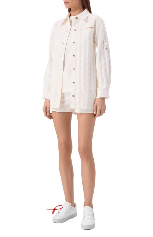 Кожаные кеды Vulcanized Off-White 0WIA288S26LEA001 Белый  0WIA288S26LEA001 Фото 3