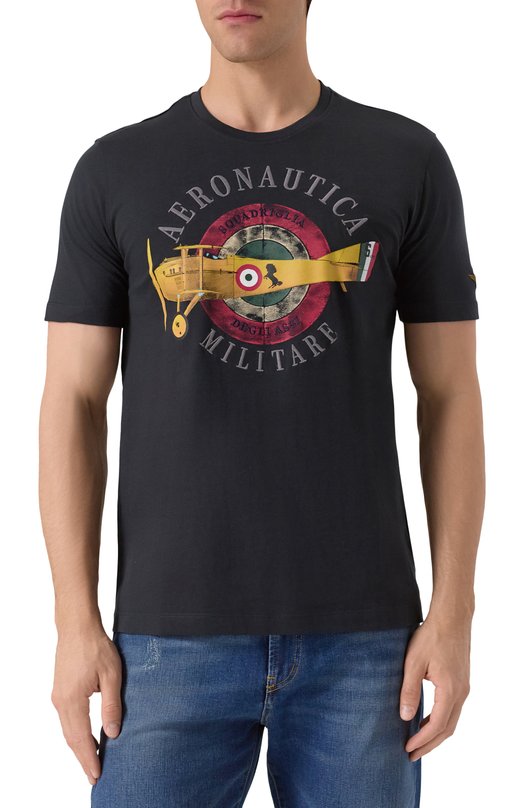 Хлопковая футболка Aeronautica Militare 251TS2414J641 Синий  251TS2414J641 Фото 3