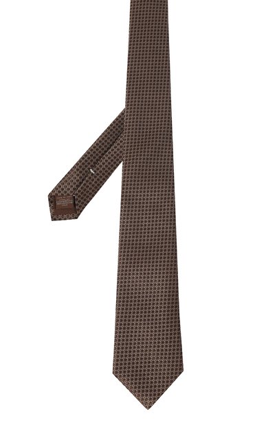 Шелковый галстук CANALI коричневого цвета по цене 16250 руб., арт. 18/HJ04062, фото 3 Шелковый галстук CANALI, арт. 18/HJ04062, фото 3