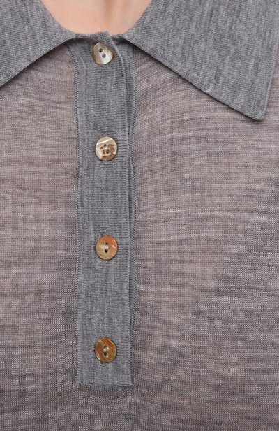 Шерстяное поло NANUSHKA, арт. HATTI_LIGHT GREY_SUPER FINE MERIN0 KNIT, фото 5