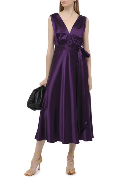 Атласное платье DRIES VAN NOTEN фиолетового цвета по цене 142000 руб., арт. 202-18615-1042, фото 2 Атласное платье DRIES VAN NOTEN, арт. 202-18615-1042, фото 2