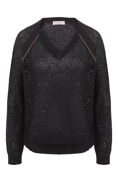 Женский пуловер из смеси льна и шелка BRUNELLO CUCINELLI, арт. M10572702