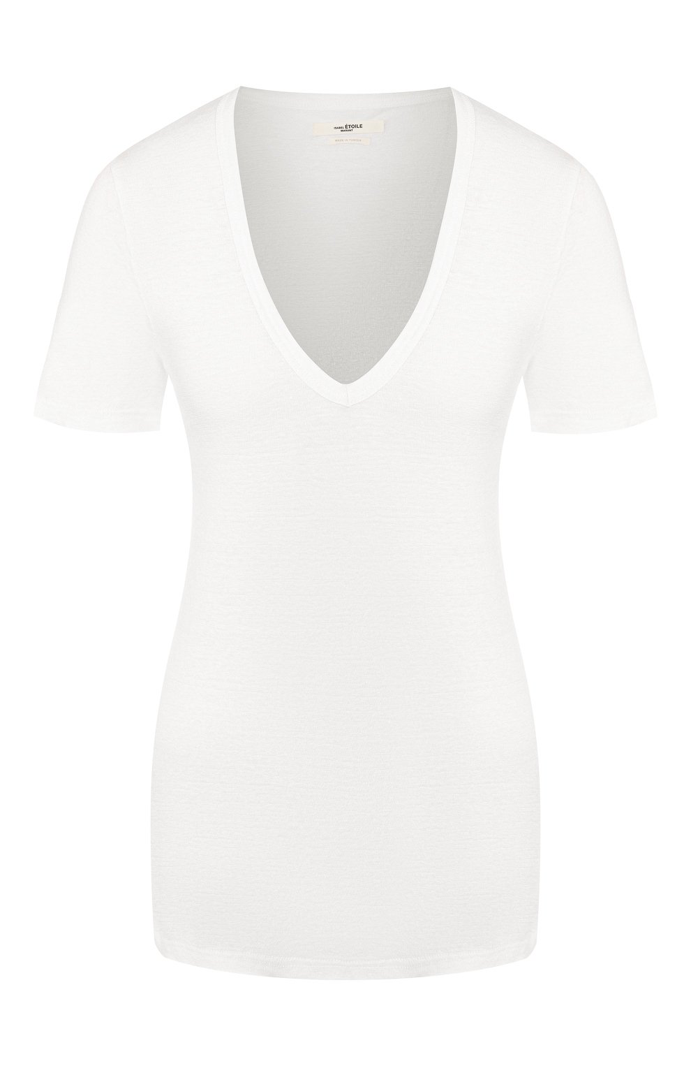 Льняная футболка ISABEL MARANT ETOILE белого цвета по цене 15150 руб., арт. TS0377-00M004E/KRANGER, фото 1 Льняная футболка ISABEL MARANT ETOILE, арт. TS0377-00M004E/KRANGER, фото 1