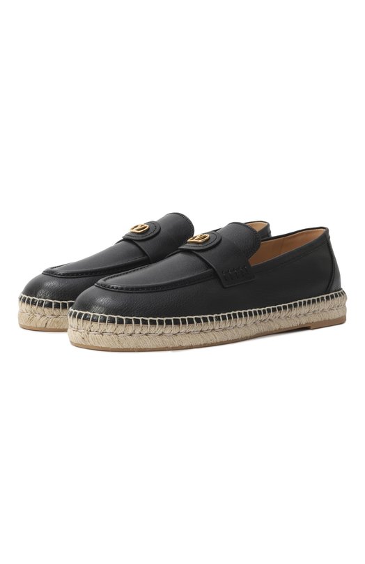 Кожаные эспадрильи Palm Avenue Valentino 7Y2S0K00/UDX Чёрный 7Y2S0K00/UDX