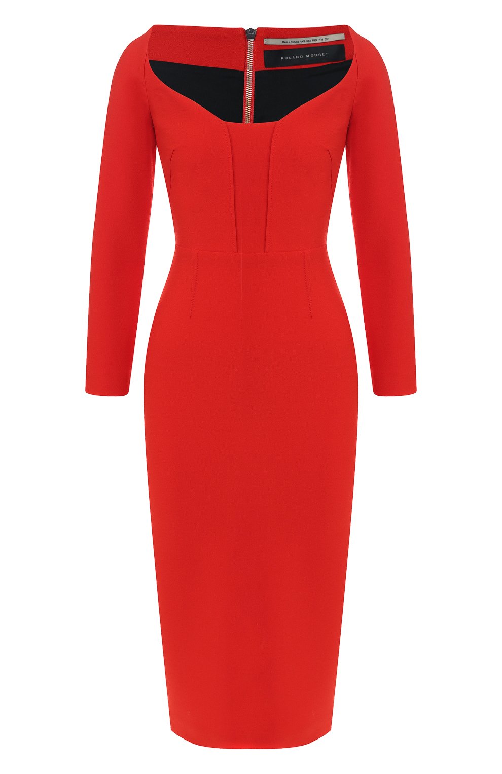 Приталенное платье-миди ROLAND MOURET красного цвета по цене 130500 руб., арт. PS19/S0510/F2196, фото 1 Приталенное платье-миди ROLAND MOURET, арт. PS19/S0510/F2196, фото 1