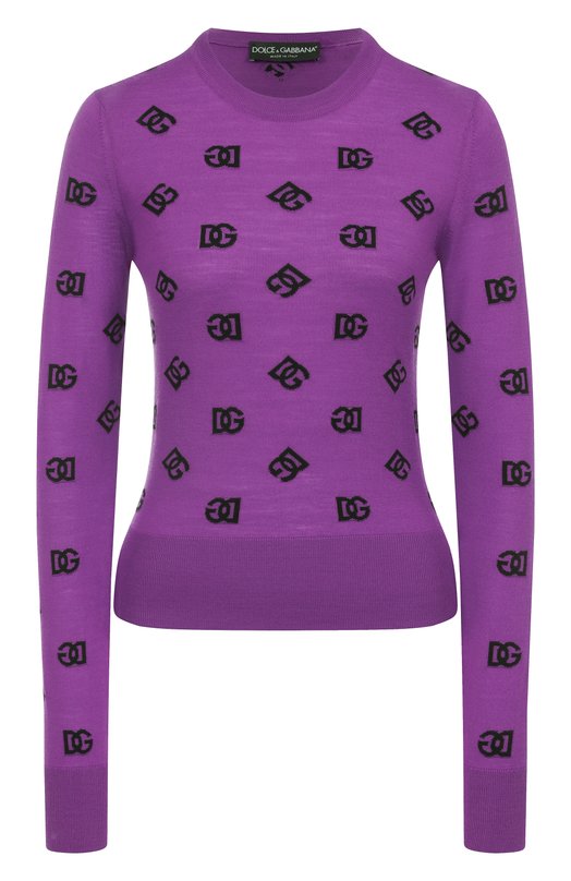 Пуловер из шерсти и шелка Dolce & Gabbana FXJ34T/JGMB2 Фиолетовый FXJ34T/JGMB2