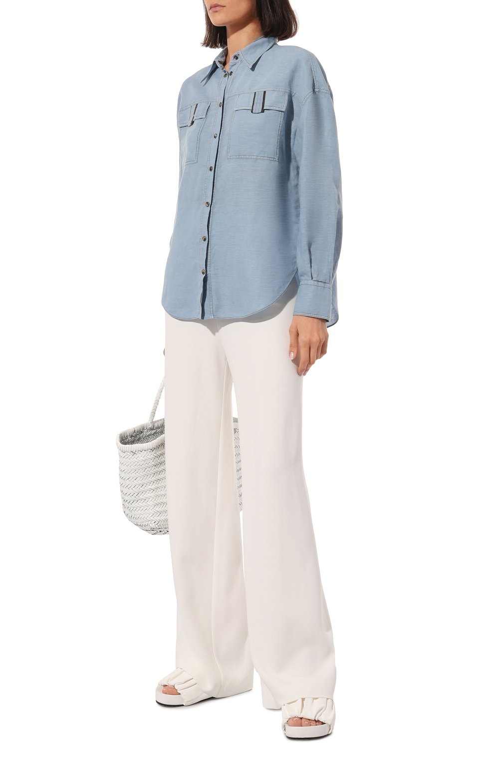 Рубашка изо льна и хлопка BRUNELLO CUCINELLI, арт. MD698B1064, фото 2