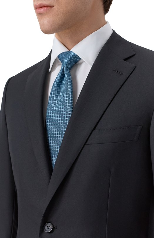 Шелковый галстук Brioni 061Q00/PD488 Синий  061Q00/PD488 Фото 2