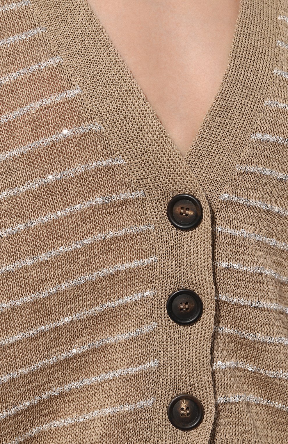 Хлопковый кардиган BRUNELLO CUCINELLI бежевого цвета по цене 154000 руб., арт. M7876B1330, фото 5 Хлопковый кардиган BRUNELLO CUCINELLI, арт. M7876B1330, фото 5