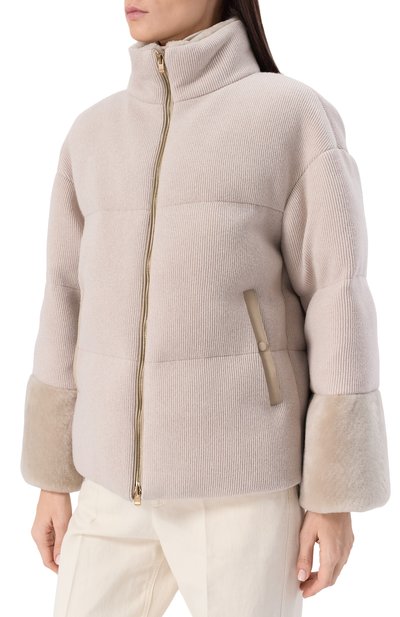 Кашемировый пуховик с меховой отделкой AGNONA, арт. TH0823E/M7003E, фото 3