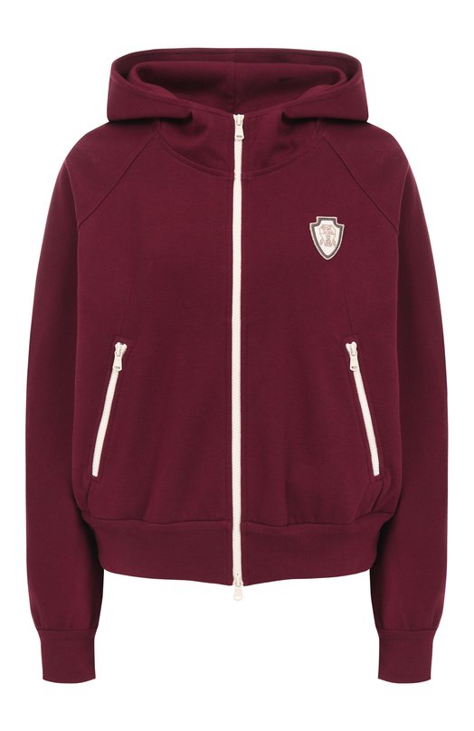 Хлопковая толстовка Brunello Cucinelli MG927VD106 Бордовый MG927VD106