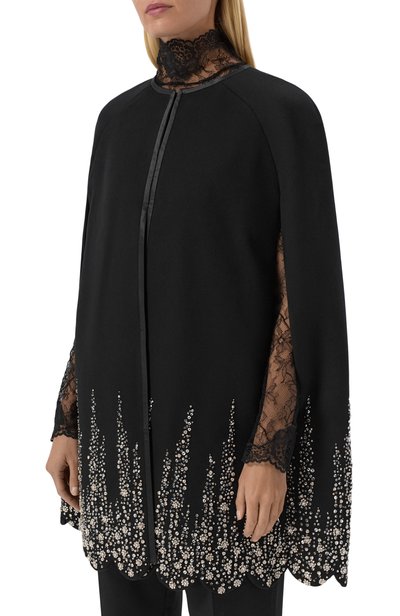 Кейп из шерсти и кашемира VALENTINO черного цвета по цене 1130000 руб., арт. 9B3CG4YA/6JA, фото 3 Кейп из шерсти и кашемира VALENTINO, арт. 9B3CG4YA/6JA, фото 3