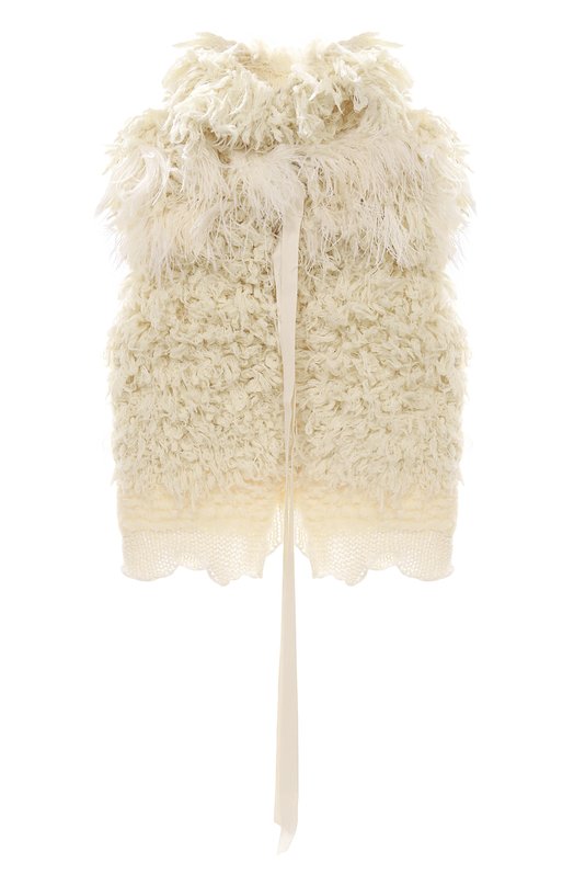 Шерстяной жилет Ann Demeulemeester B0013542/KN082 Кремовый B0013542/KN082