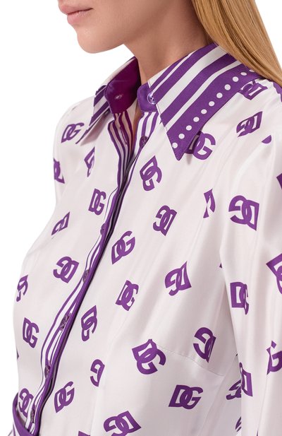 Шелковое платье DOLCE & GABBANA белого цвета по цене 363000 руб., арт. F6TMNT/HI1Z5, фото 4 Шелковое платье DOLCE & GABBANA, арт. F6TMNT/HI1Z5, фото 4