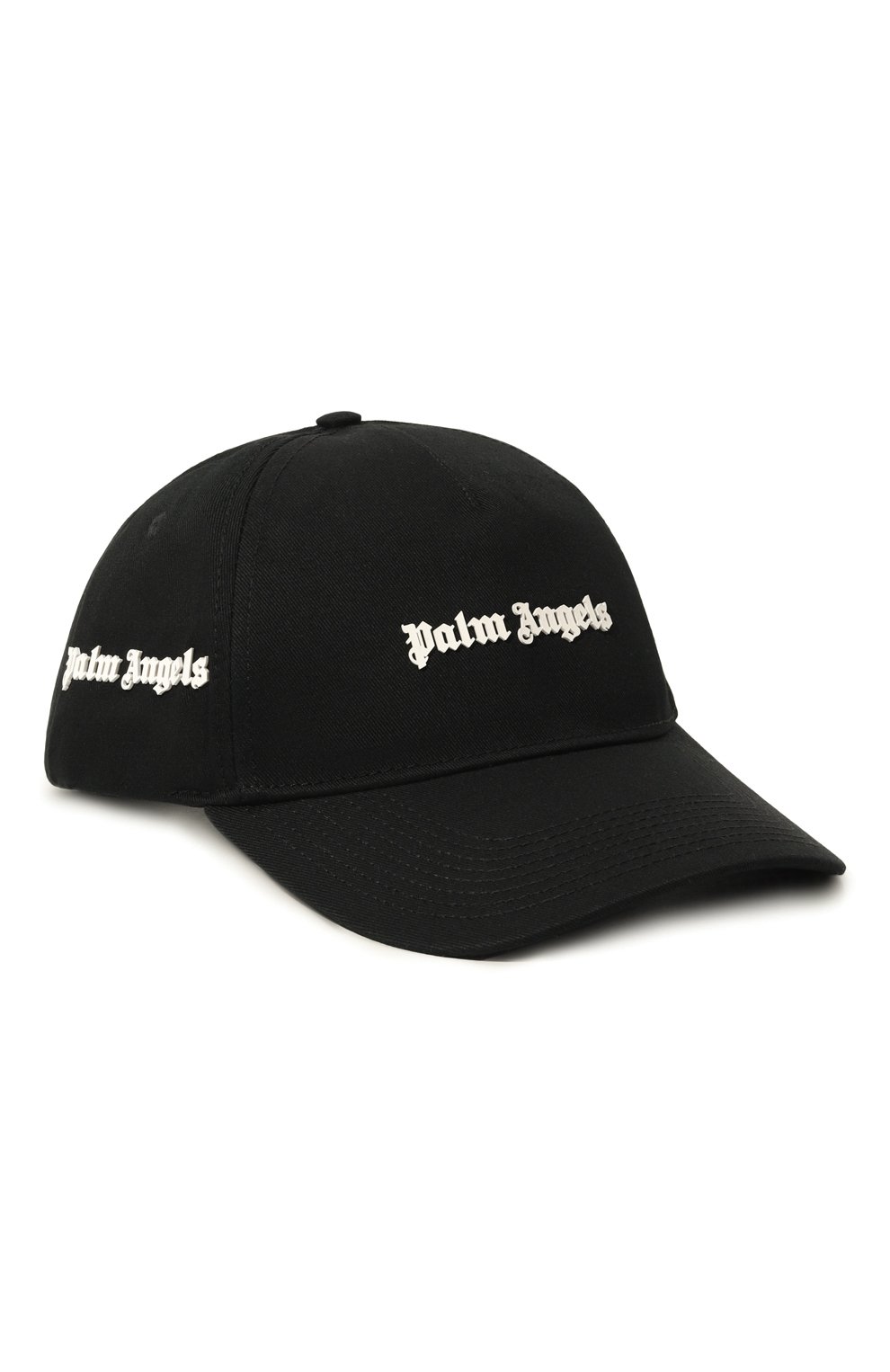 Хлопковая бейсболка PALM ANGELS черного цвета по цене 19400 руб., арт. PMLB095C99FAB001, фото 1 Хлопковая бейсболка PALM ANGELS, арт. PMLB095C99FAB001, фото 1