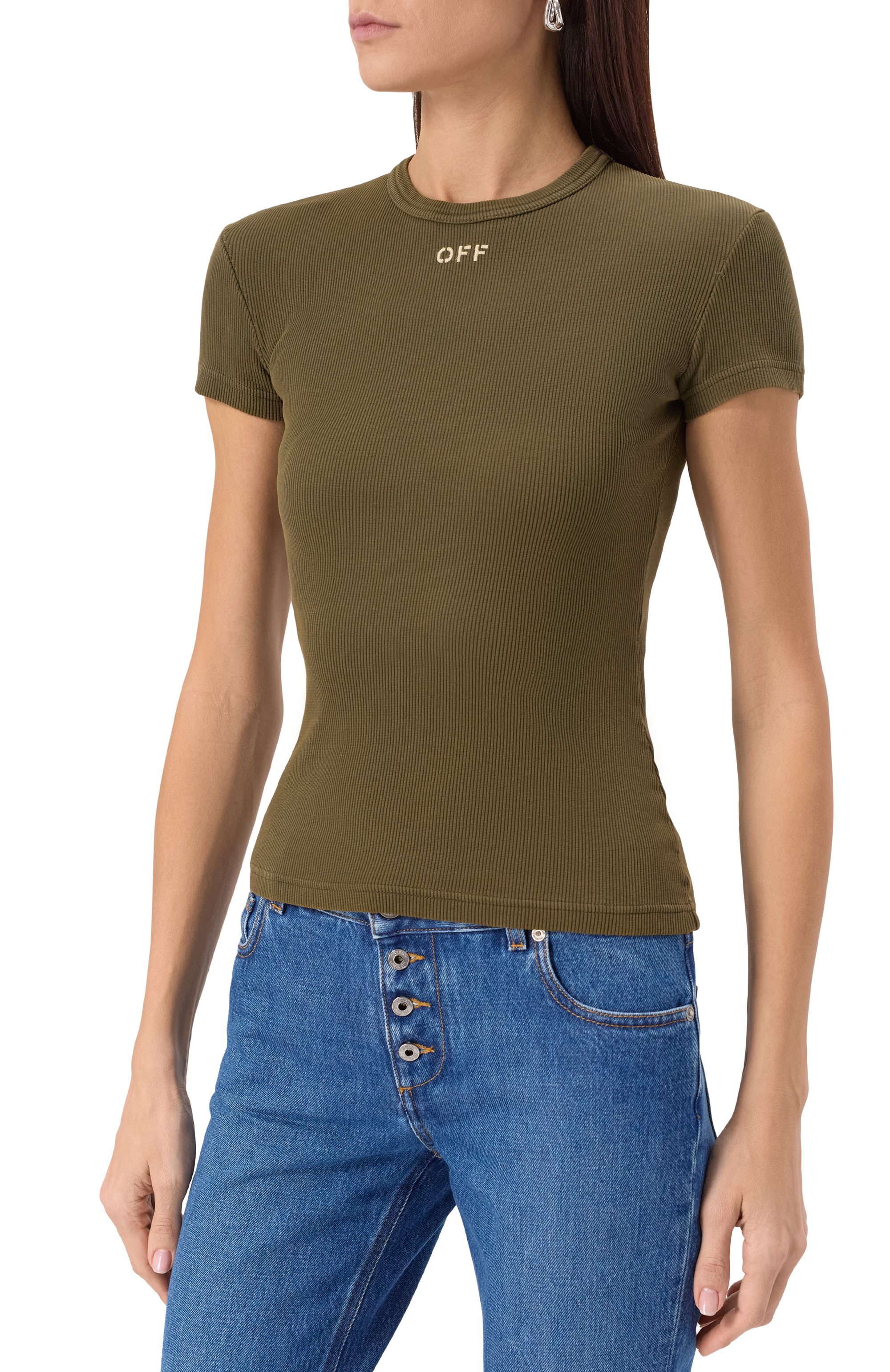 Хлопковая футболка OFF-WHITE, арт. 0WAA065S25JER0015401, фото 3