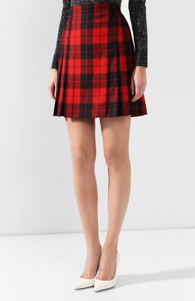 Шерстяная юбка DOLCE & GABBANA красного цвета по цене 56700 руб., арт. F4BDDT/FQMG6, фото 3 Шерстяная юбка DOLCE & GABBANA, арт. F4BDDT/FQMG6, фото 3