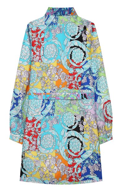 Шелковое платье-рубашка с поясом VERSACE, арт. YC000088/YA00260/6A, фото 2