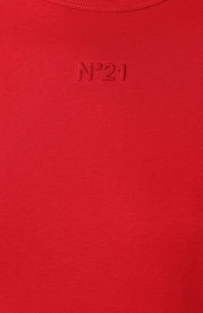 Хлопковая футболка N21 красного цвета по цене 46350 руб., арт. 19E N2M0/F021/4157, фото 5 Хлопковая футболка N21, арт. 19E N2M0/F021/4157, фото 5
