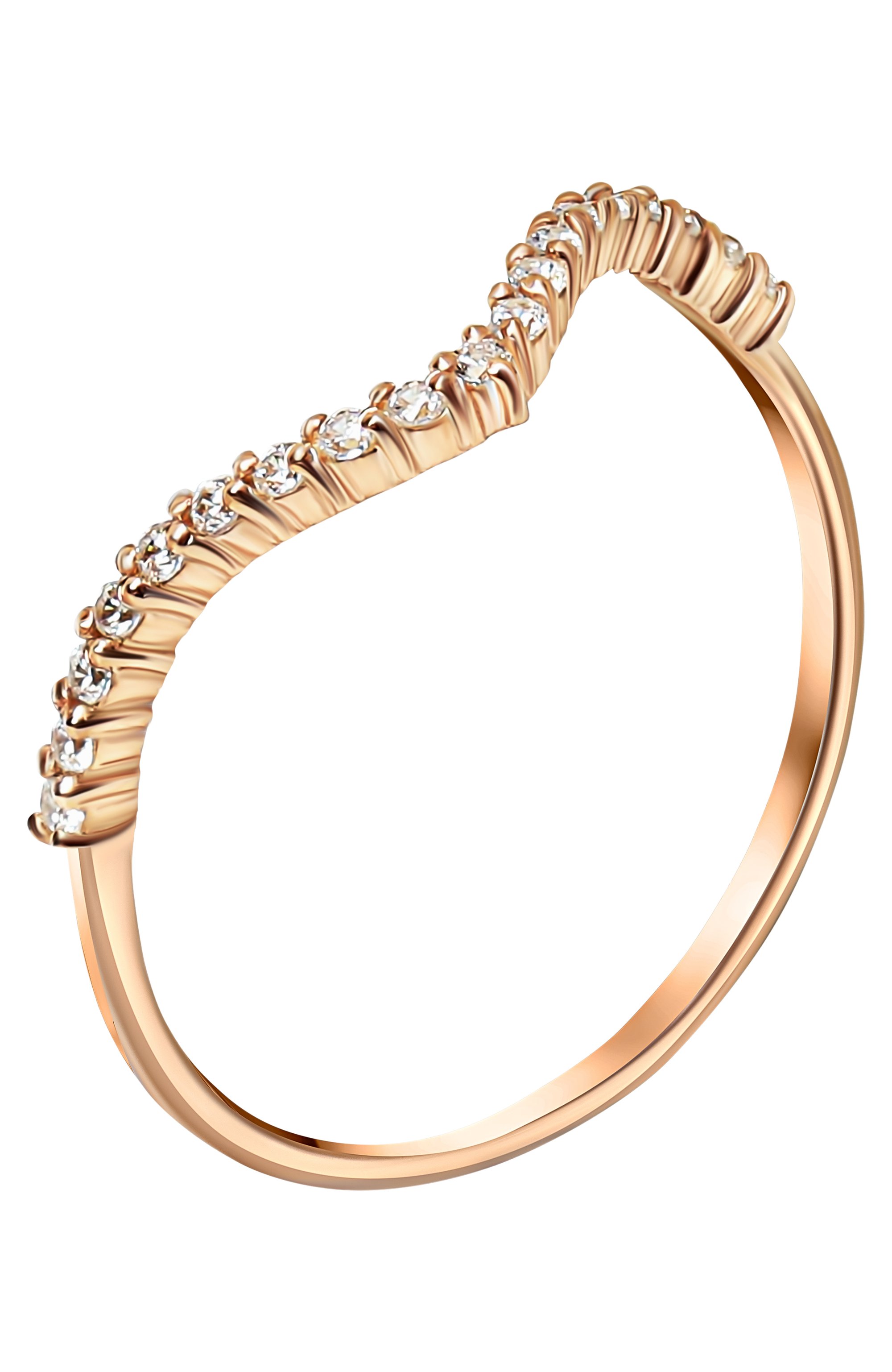 Кольцо-волна с паве MOONKA, арт. tr-wr-g, фото 3