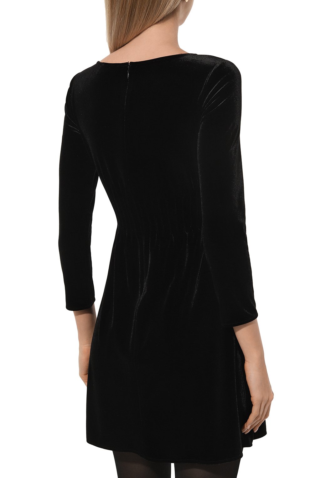 Бархатное платье EMPORIO ARMANI черного цвета по цене 37550 руб., арт. 6D2A6A/2JVZZ, фото 4 Бархатное платье EMPORIO ARMANI, арт. 6D2A6A/2JVZZ, фото 4