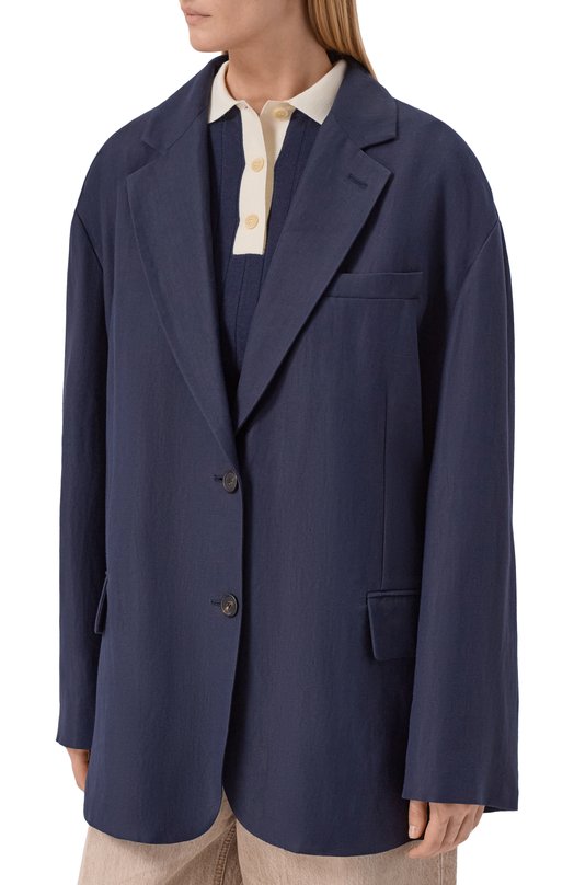Жакет из вискозы и льна Brunello Cucinelli MH1267273 Синий  MH1267273 Фото 3