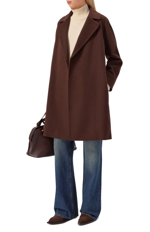 Шерстяное пальто Weekend Max Mara C0RTE Коричневый  C0RTE Фото 2