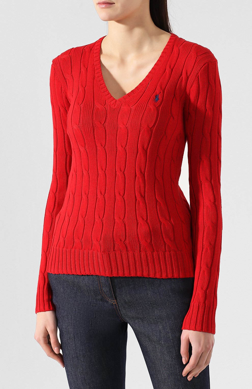 Хлопковый пуловер POLO RALPH LAUREN красного цвета по цене 19650 руб., арт. 211580008/0S191C09, фото 3 Хлопковый пуловер POLO RALPH LAUREN, арт. 211580008/0S191C09, фото 3
