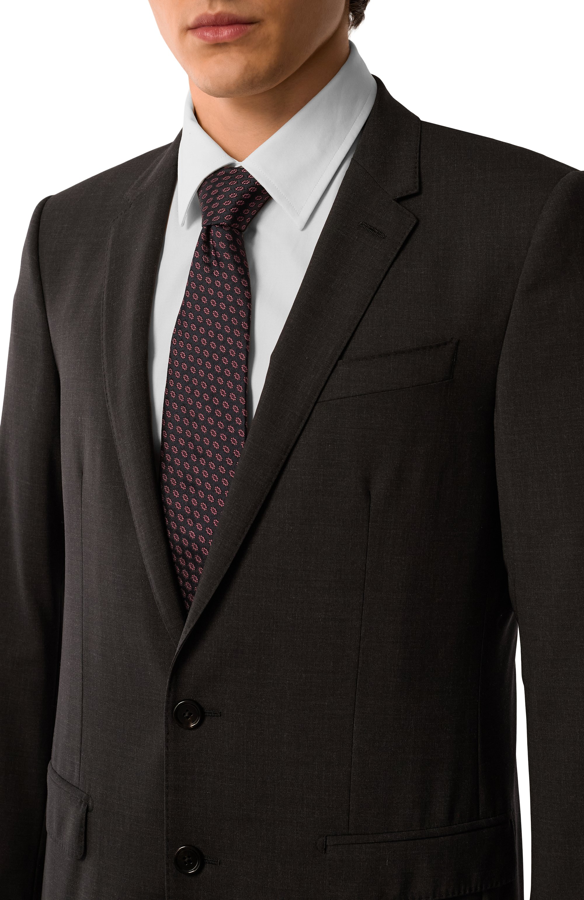 Шелковый галстук DOLCE & GABBANA бордового цвета по цене 26350 руб., арт. GT147E/G0JYP, фото 2 Шелковый галстук DOLCE & GABBANA, арт. GT147E/G0JYP, фото 2