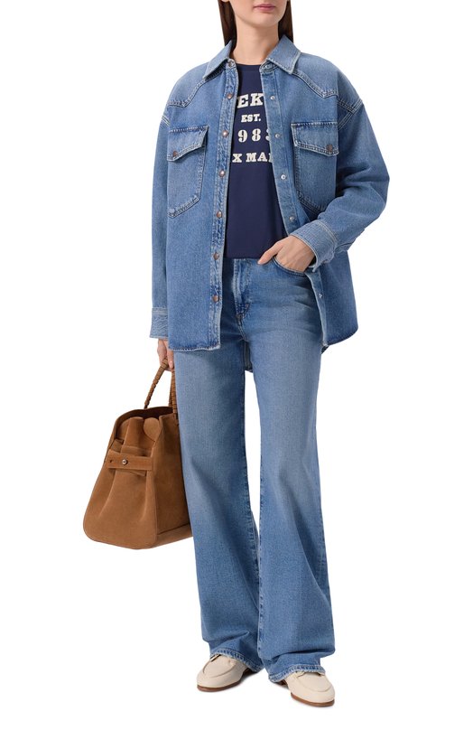 Хлопковая футболка Weekend Max Mara TENUE Синий  TENUE Фото 2