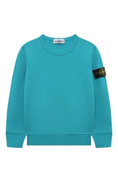 Детский хлопковый свитшот STONE ISLAND бирюзового цвета, арт. 801661340/10-12 | Фото 1 (Рукава: Длинные; Материал сплава: Проставлено; Материал внешний: Хлопок; Драгоценные камни: Проставлено; Мальчики Кросс-КТ: Свитшот-одежда; Ростовка одежда: 10 - 11 лет | 140 - 146см, 13 - 15 лет | 158 см)