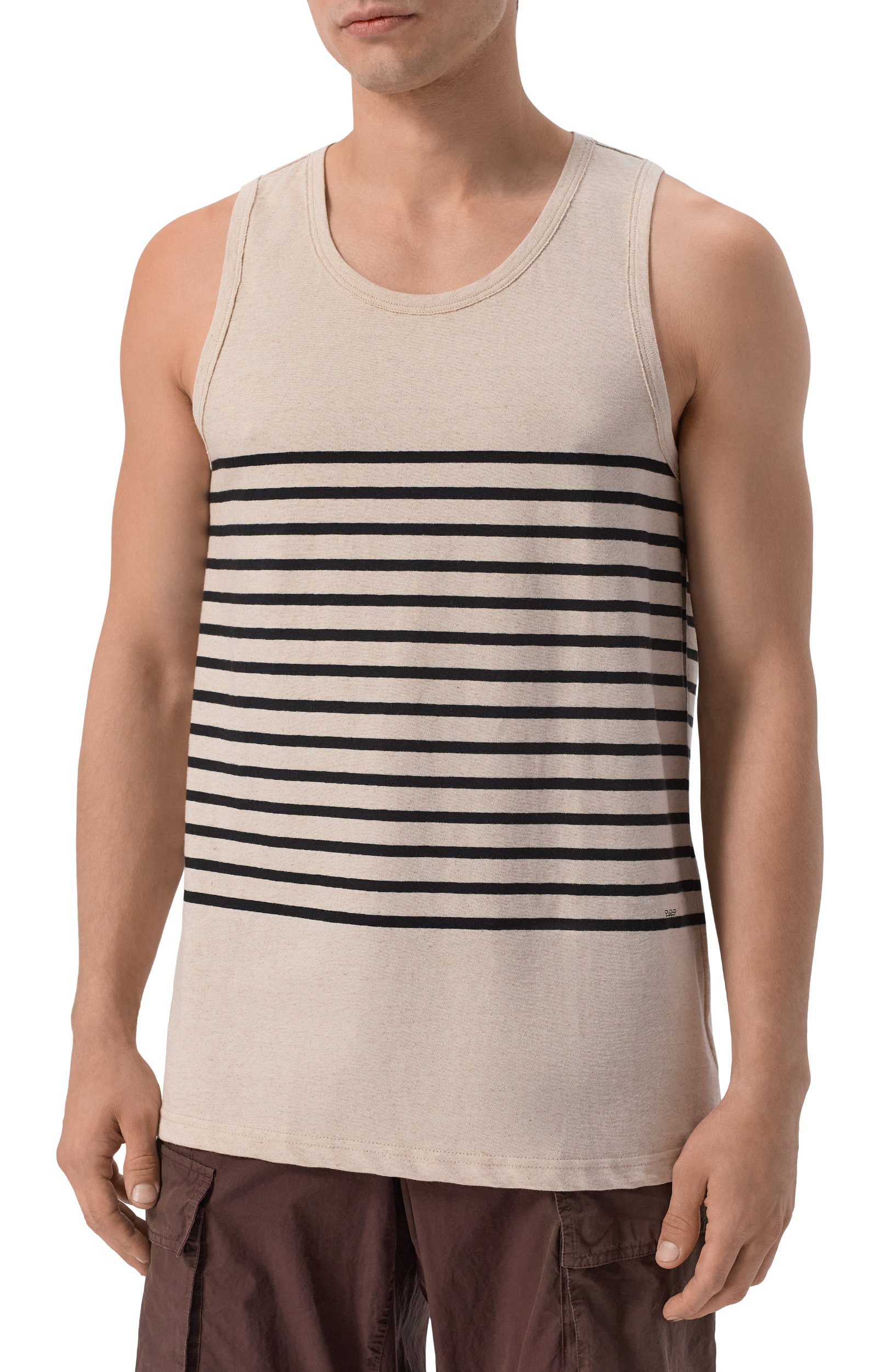 Майка из хлопка и льна EMPORIO ARMANI, арт. EM006928/AF28307, фото 3