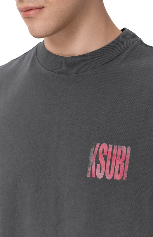 Хлопковая майка Ksubi MPS26TA001 Серый  MPS26TA001 Фото 5