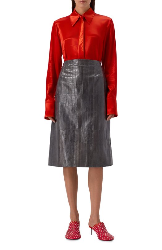 Атласная блузка Jil Sander J03DL0183-J66147 Красный  J03DL0183-J66147 Фото 2