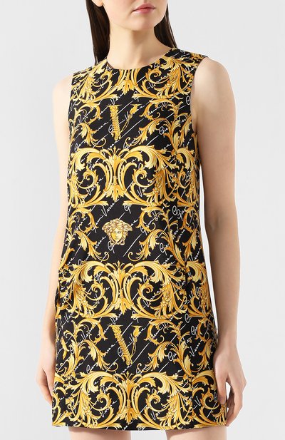 Шелковое платье VERSACE золотого цвета по цене 199500 руб., арт. A85342/A232981, фото 3 Шелковое платье VERSACE, арт. A85342/A232981, фото 3