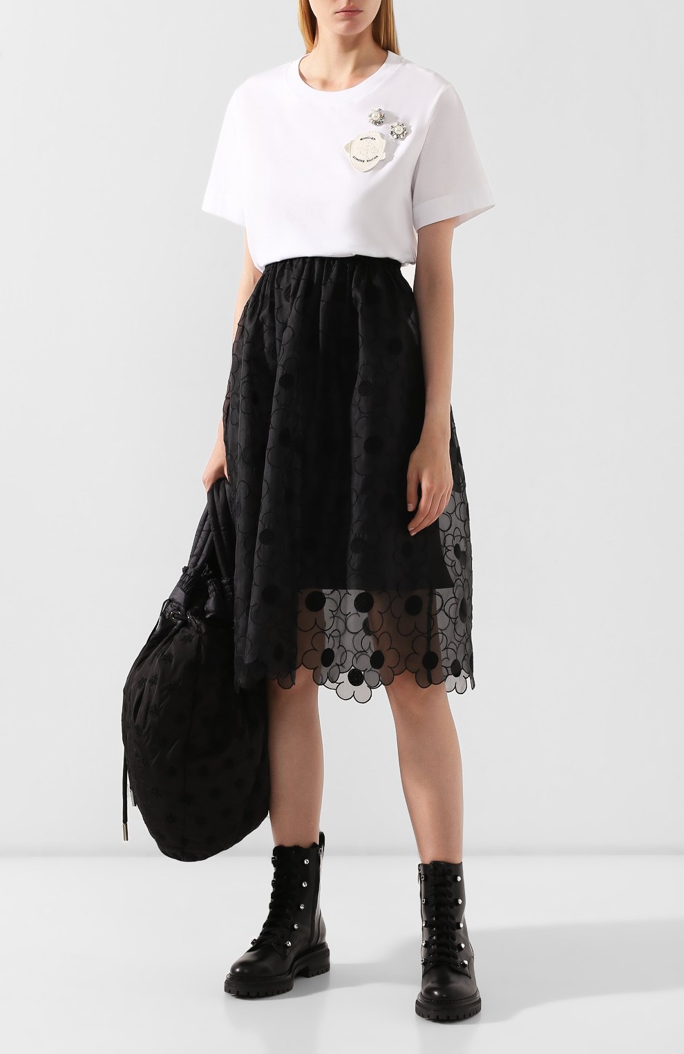Футболка 4 moncler simone rocha MONCLER GENIUS белого цвета по цене 21900 руб., арт. E2-09W-80535-70-829FG, фото 2 Футболка 4 moncler simone rocha MONCLER GENIUS, арт. E2-09W-80535-70-829FG, фото 2