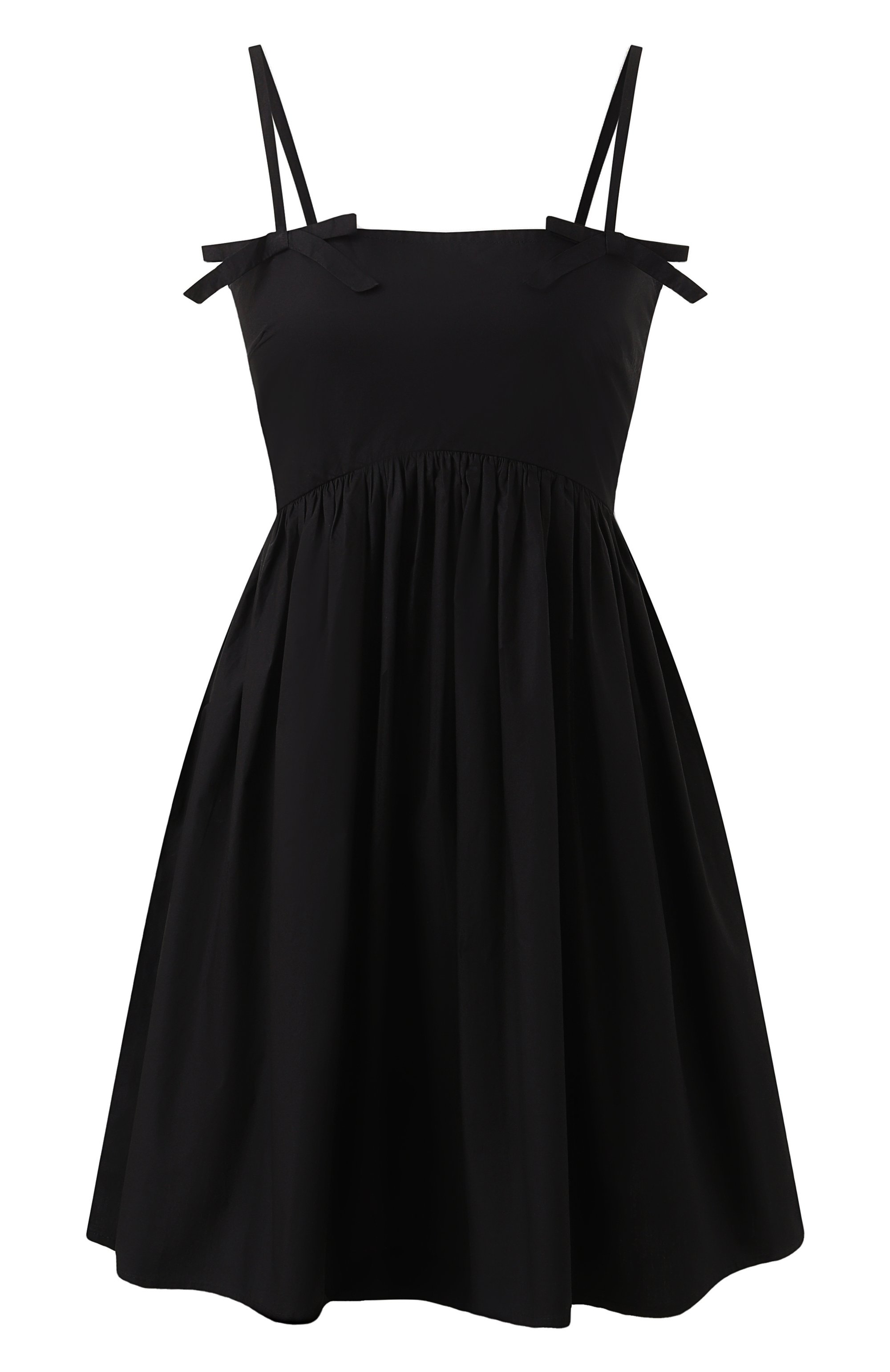 Хлопковое платье GANNI черного цвета по цене 27250 руб., арт. W0194/6479, фото 1 Хлопковое платье GANNI, арт. W0194/6479, фото 1