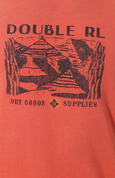 Хлопковая футболка RRL красного цвета по цене 16350 руб., арт. 782775286, фото 5 Хлопковая футболка RRL, арт. 782775286, фото 5