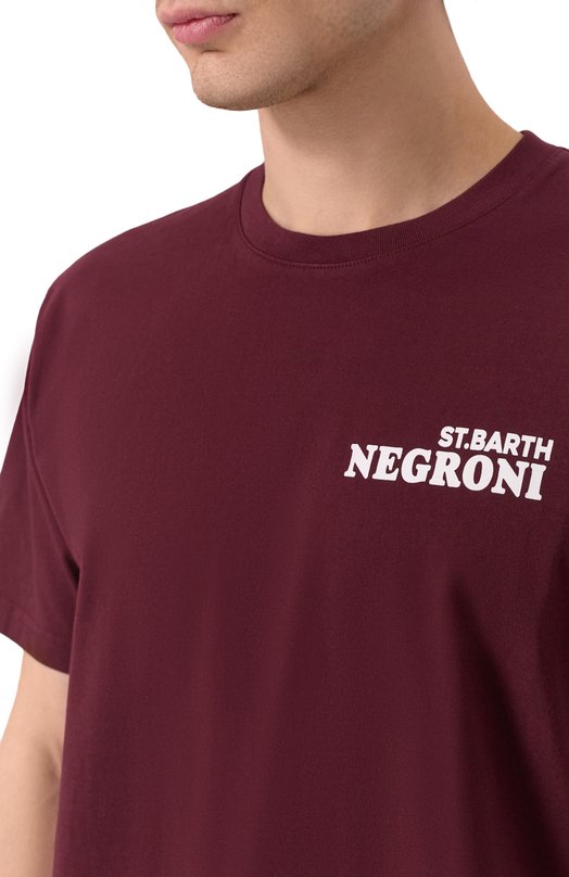Хлопковая футболка MC2 Saint Barth ARN0001-02626I/ARN0TT Бордовый  ARN0001-02626I/ARN0TT Фото 5