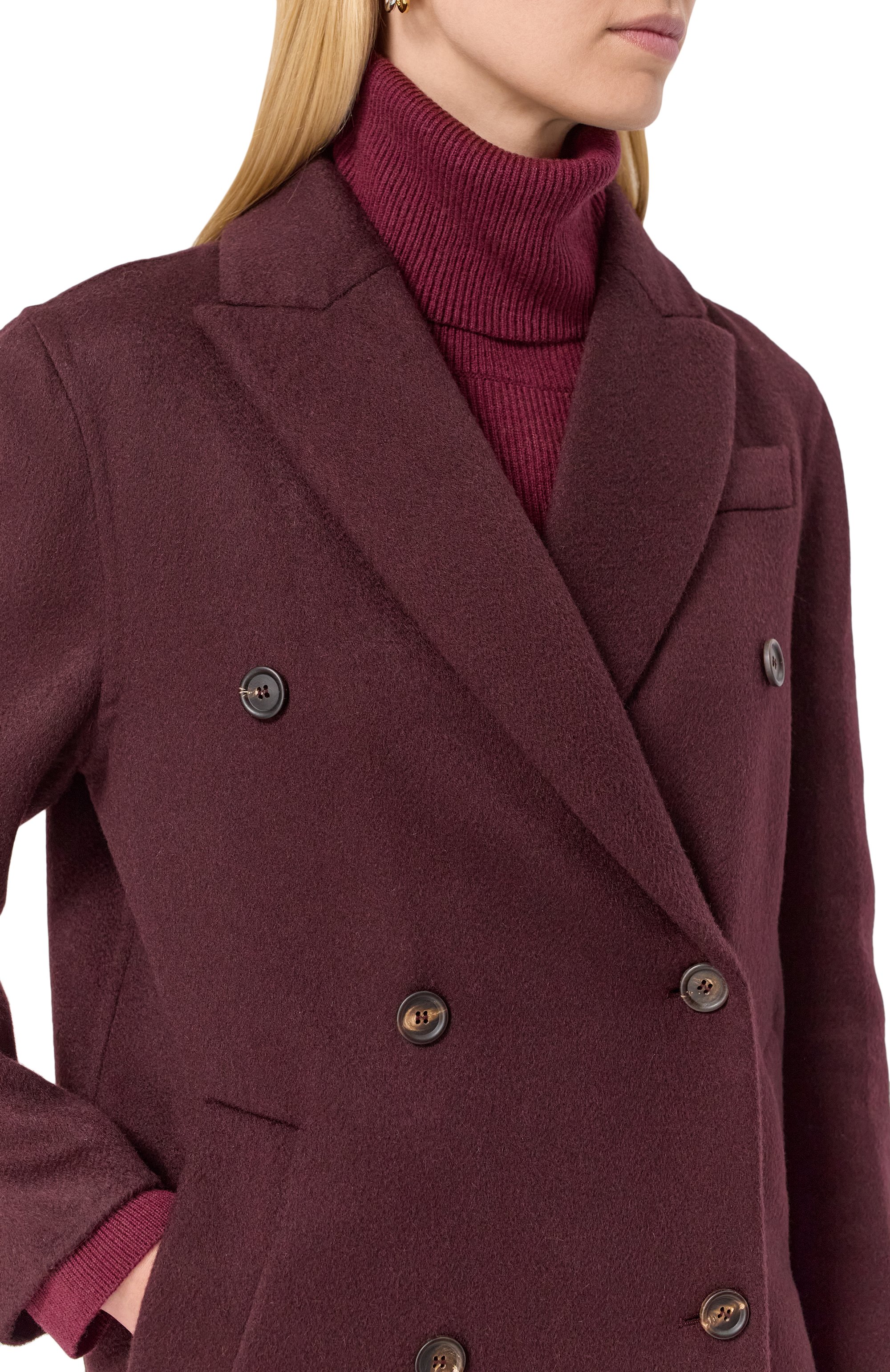 Кашемировое пальто BRUNELLO CUCINELLI бордового цвета по цене 1175000 руб., арт. MD5039895, фото 5 Кашемировое пальто BRUNELLO CUCINELLI, арт. MD5039895, фото 5