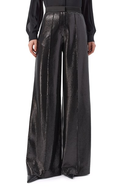 Брюки с отделкой пайетками ELIE SAAB черного цвета по цене 193000 руб., арт. P0158NF25/PSA01, фото 3 Брюки с отделкой пайетками ELIE SAAB, арт. P0158NF25/PSA01, фото 3