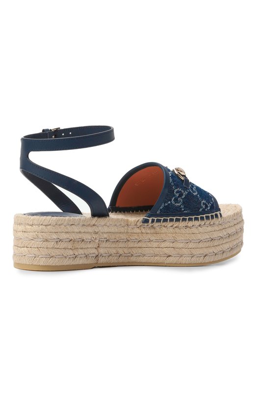 Комбинированные босоножки Gucci 817228/FAD9U Синий  817228/FAD9U Фото 5