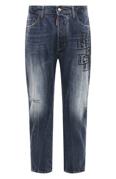 Мужские джинсы icon DSQUARED2 синего цвета, арт. S79LA0072/S30309 | Фото 1 (Силуэт М (брюки): Прямые; Кросс-КТ: Деним; Длина (брюки, джинсы): Стандартные; Стили: Гранж; Материал сплава: Проставлено; Материал внешний: Хлопок, Деним; Детали: Потертости; Драгоценные камни: Проставлено)