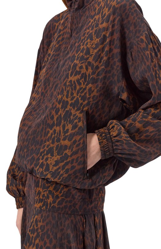 Шелковый бомбер Balenciaga 850787/TSL71 Леопардовый  850787/TSL71 Фото 5