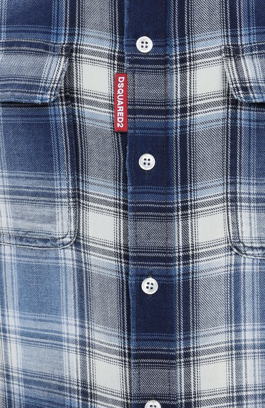 Хлопковая рубашка Dsquared2 S74DM0899/D35206 Синий  S74DM0899/D35206 Фото 6