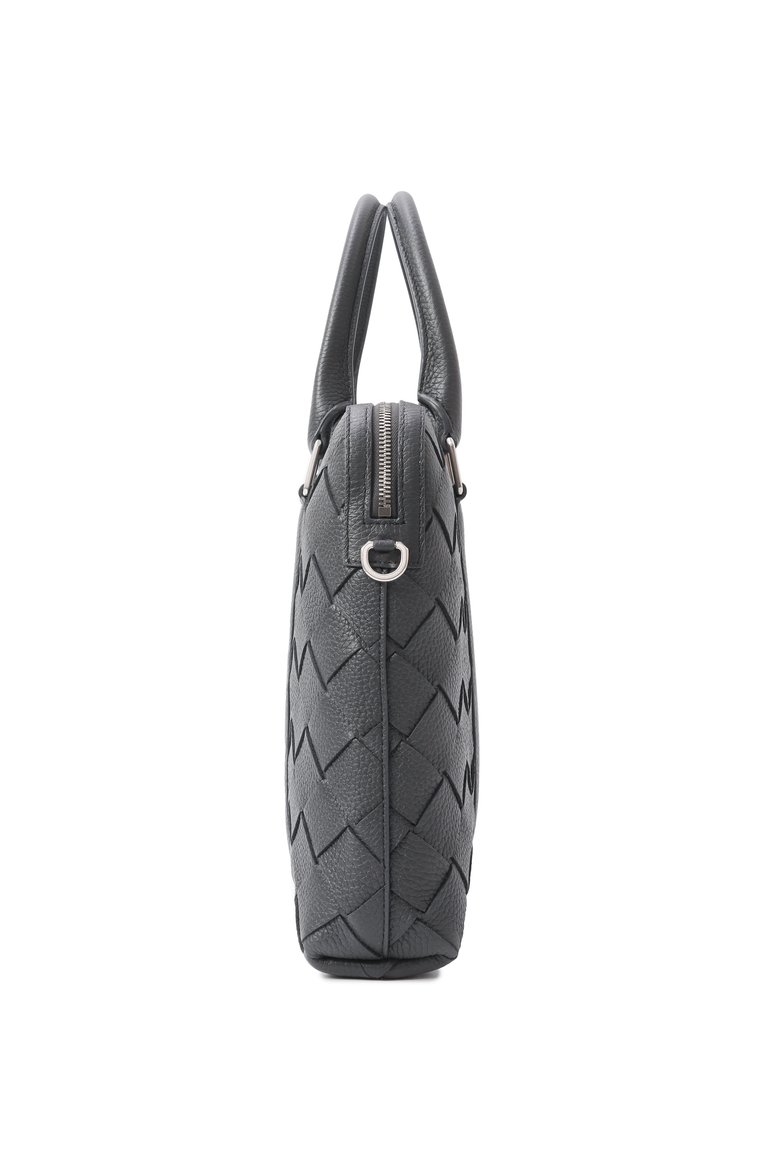 Мужская портфель intrecciato slim BOTTEGA VENETA серого цвета, арт. 799765 V4G31 | Фото 4 (Материал: Натуральная кожа; Ремень/цепочка: На ремешке; Материал сплава: Проставлено; Размер: large; Драгоценные камни: Проставлено; Сумки-технические: Портфели)