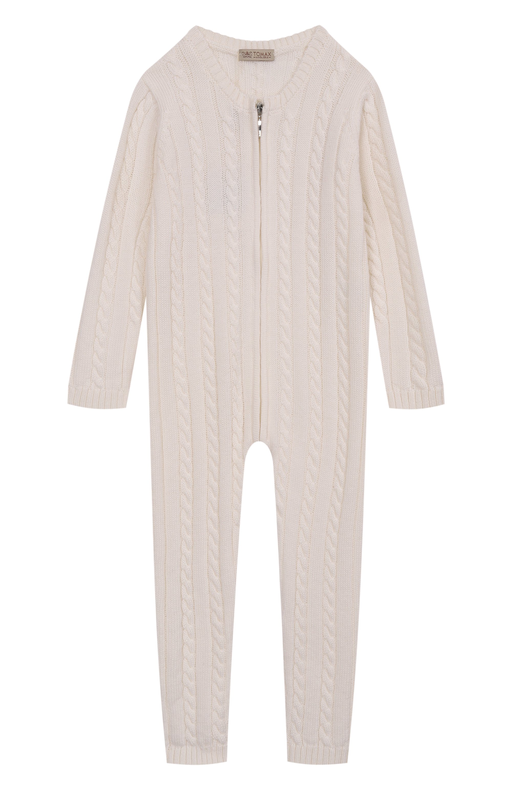 Шерстяной комбинезон BABY T белого цвета по цене 18350 руб., арт. 25AI041TZ/18M-36M, фото 1 Шерстяной комбинезон BABY T, арт. 25AI041TZ/18M-36M, фото 1