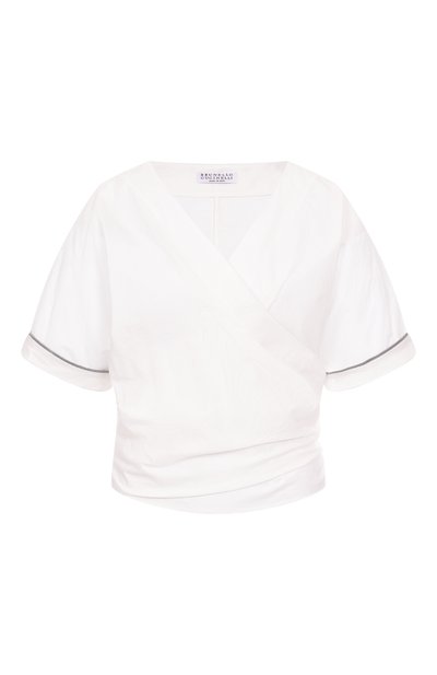 Женский хлопковый топ BRUNELLO CUCINELLI, арт. M0F79FB206
